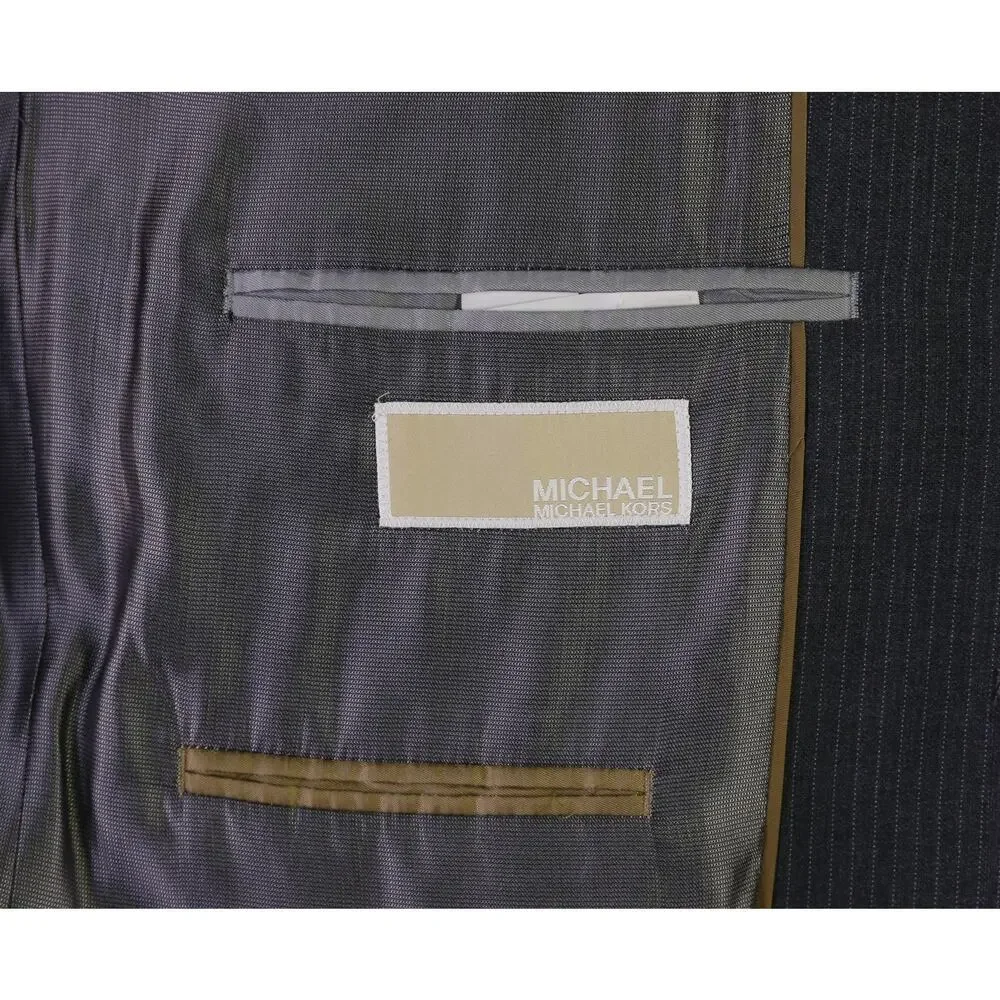 Michael Kors Gray Pinstripe 3-Piece 2-Btn Suit 40S